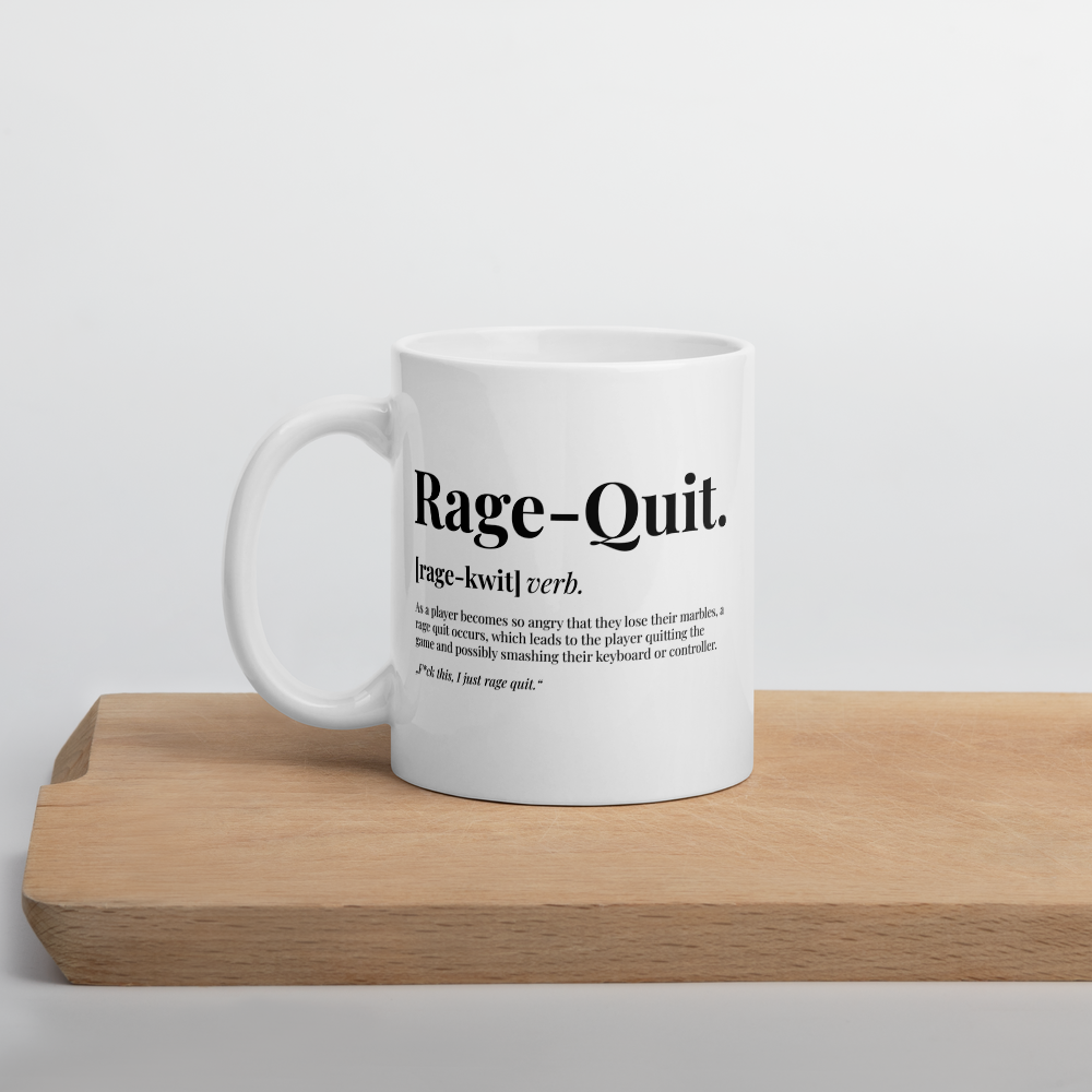 Rage Quit - White glossy mug