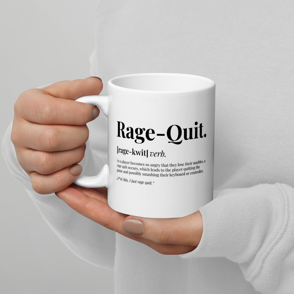 Rage Quit - White glossy mug